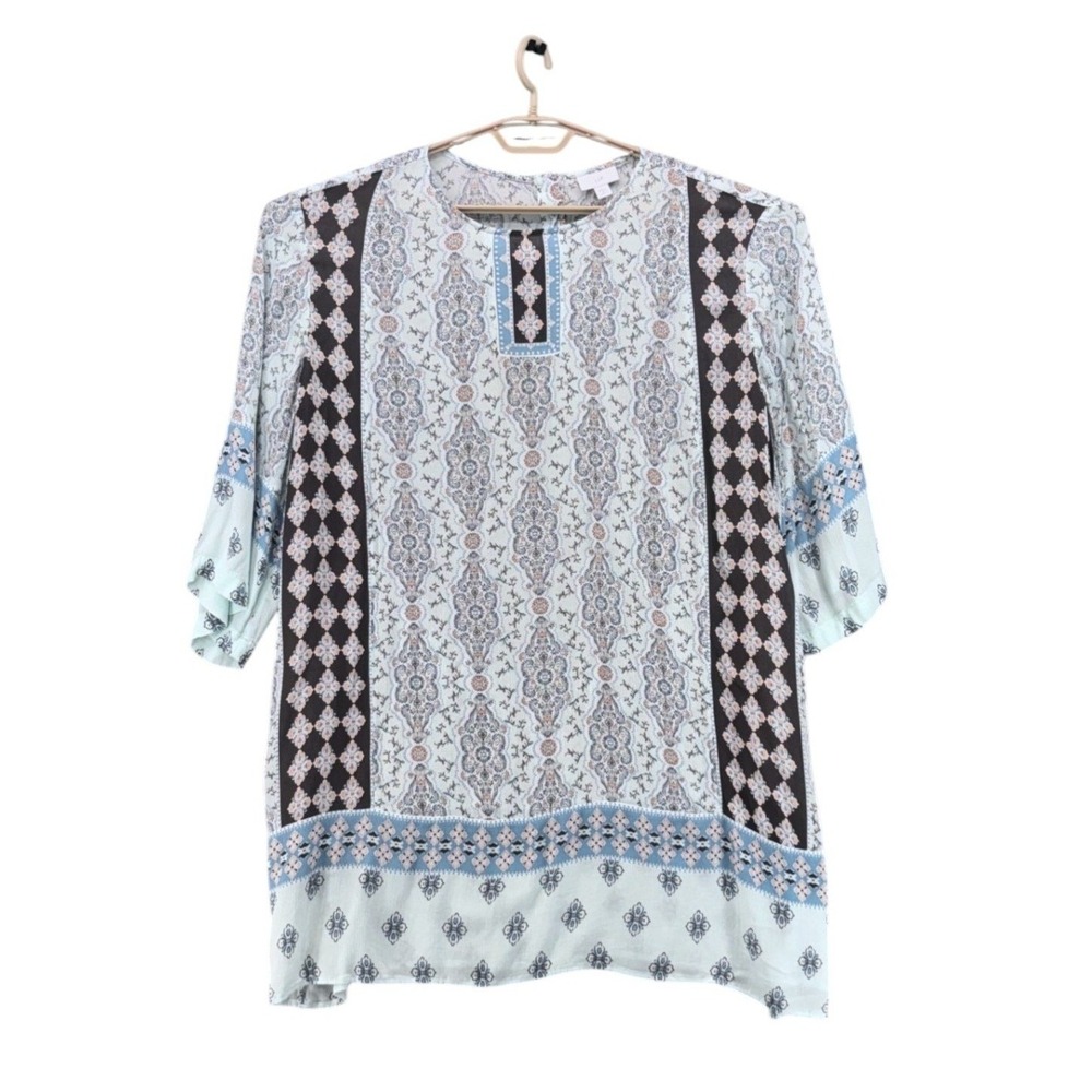 J Jill Womans Tunic Size 3X Lightweight Bohemian Beach Sea Island Vacation